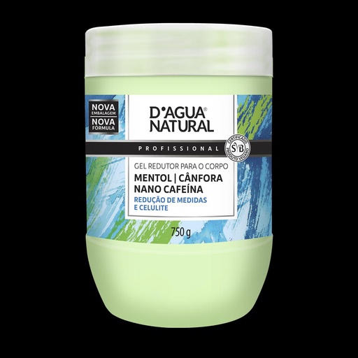 [GEL REDUTOR MENTOL CANFORA E CAFEINA 750G] GEL DE MASSAGEM REDUTOR MENTOL E CÂNFORA NANO CAFEÍNA